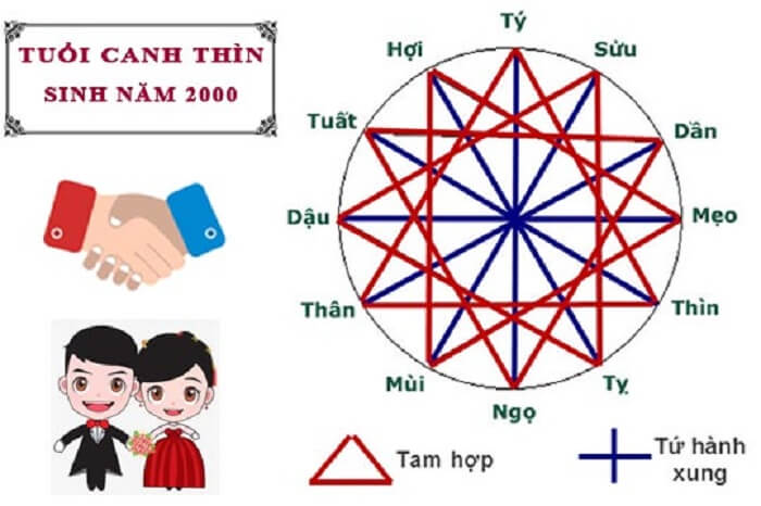 Yếu tố tứ hành xung và tam hợp tuổi Canh Thìn