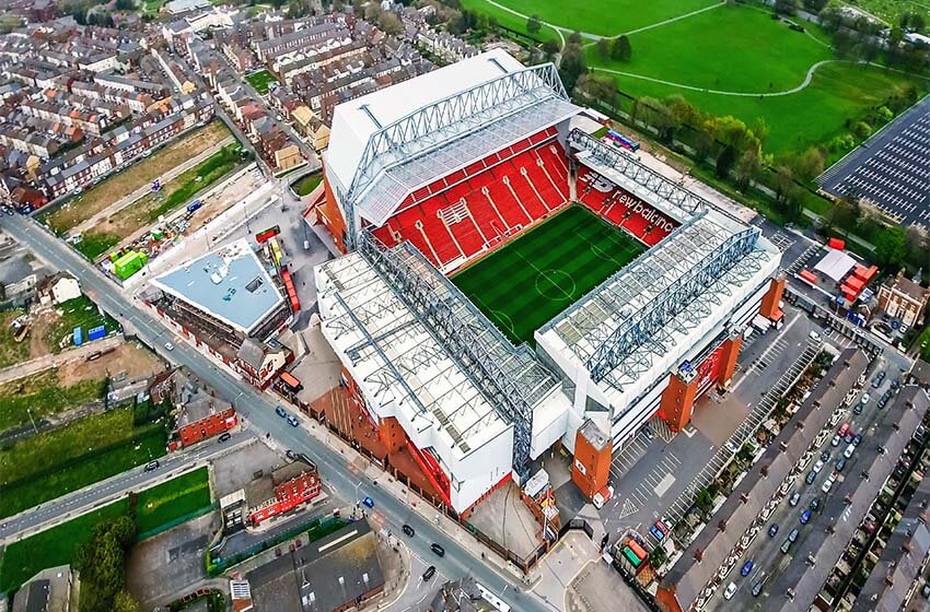 Sự rộng lớn của Anfield nhìn từ trên cao