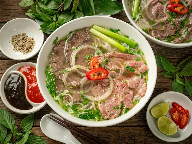 Tính calo trong phở cần xét cả lượng bánh, thịt và món ăn kèm.