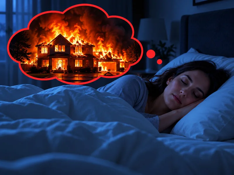 Mơ nhà mình bị cháy có thể gợi nỗi lo về sự ổn định.