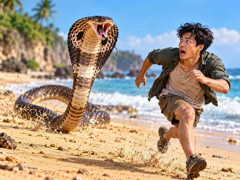 Mơ thấy rắn hổ mang chúa đuổi theo có thể gợi cảm giác áp lực